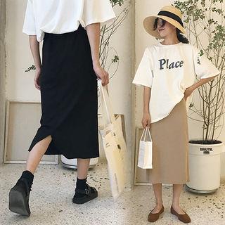 Monochrome H-line Long Skirt