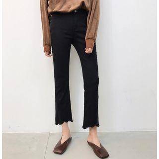 Cropped Fray Hem Jeans