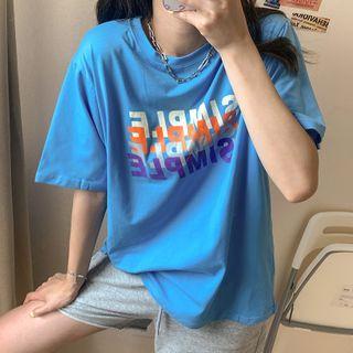Print Lettering Short-sleeve T-shirt
