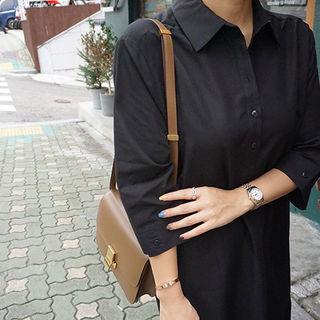 3/4-sleeve Midi Shirtdress
