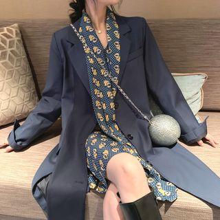 Plain Blazer / Print Shirtdress