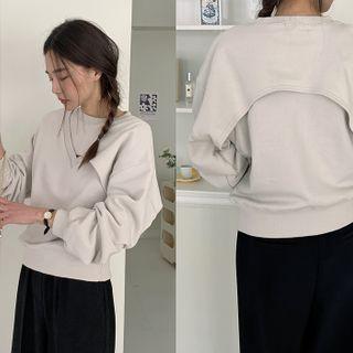 V-neck Overlay Sweatshirt
