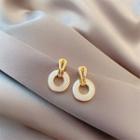 Mini Hoop Drop Earring 1 Pair - Gold & White - One Size