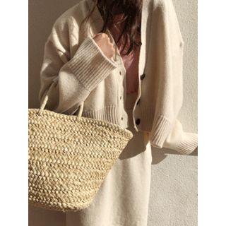V-neck Wool Blend Cropped Cardigan
