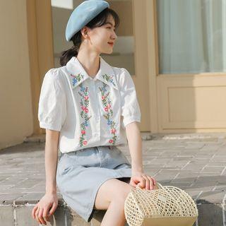 Embroider Floral Oversize Blouse