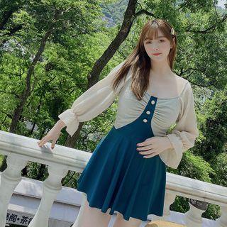Chiffon Sleeve Swimdress