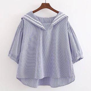 Sailor Collar Elbow-sleeve Top