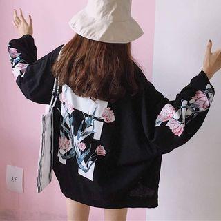 Floral Print Long-sleeve Sweatshirt