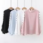 Dotted Panel Long-sleeve Top