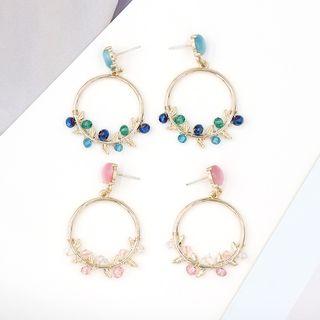 Stone Loop Drop Earring
