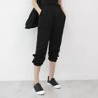 Band-waist Frilled-trim Jogger Pants