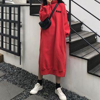 Puff-sleeve Lettering Long Sweatshirt