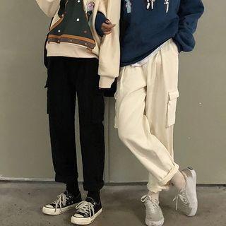 Cropped Cargo Straight Cut Jeans