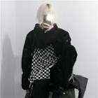 Cropped Hoodie / Checkered Shirt