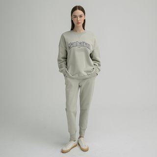 [nefct] Band-waist Jogger Pants Green - One Size
