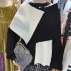 Mock Two-piece Two-tone Sweater