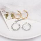 Twisted Alloy Hoop Earring 1 Pair - E2457-2 - Gold - One Size