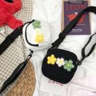 Flower-detailed Canvas Crossbody Bag