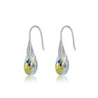 925 Sterling Silver Simple Fashion Water Drop Earrings With Colorful Austrian Element Crystals Silver - One Size