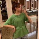 Frog Button Loose-fit Short-sleeve Top