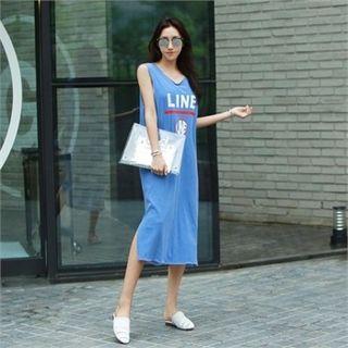 Slit-side Long Tank Dress
