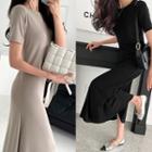 Short-sleeve Flared Long T-shirt Dress