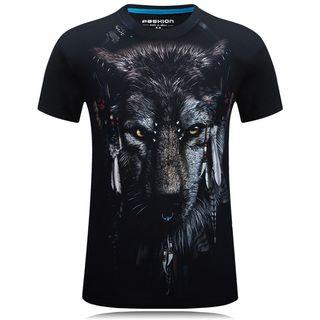 Short-sleeve Tiger Printed T-shirt