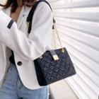 Chain Strap Lace Shoulder Bag Black - One Size