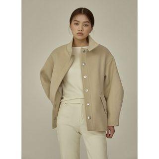 High-neck Cashmere Blend Jacket