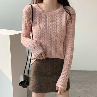 Cable-knit Long-sleeve Knit Top