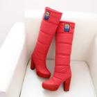 Fleece-lined Platform High Heel Long Boots