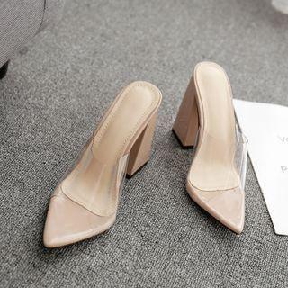 Snakeskin Print Block Heel Sandals