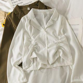 Slim-fit Drawstring Crop Shirt