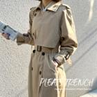 Pleated-back Belted Trench Coat