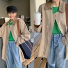 Contrast-collar Mac Jacket