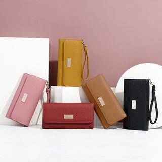 Metal Accent Long Wallet