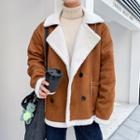 Fleece-lined Double-breasted Jacket