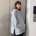 Plain Oversize Slit Zip Jacket