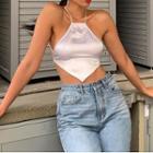 Open-back Halter Camisole Crop Top