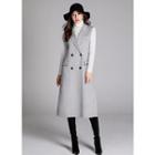 Peaked-lapel Long Wool Vest