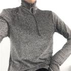 Glittered Half Zip Long Sleeve T-shirt