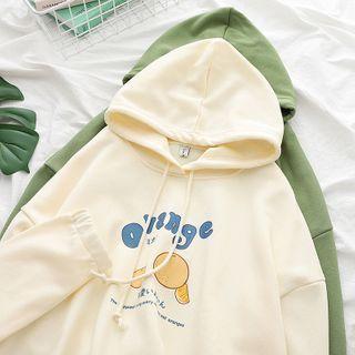 Orange Print Hoodie