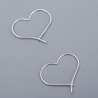 Heart Shaped 925 Sterling Silver Hoop Earrings