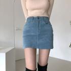 Corduroy Slim-fit Mini Skirt