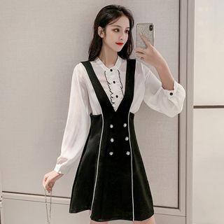 Set: Plain Shirt + A-line Jumper Dress