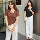 Short-sleeve Chained Irregular T-shirt