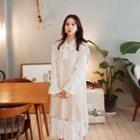 Cap-sleeve Lace-up Side Knit Top