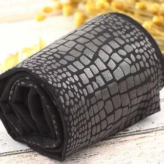 Croc Grain Faux Leather Cropped Leggings Black - Pantyhose