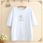 Short-sleeve Dolphin Printed T-shirt