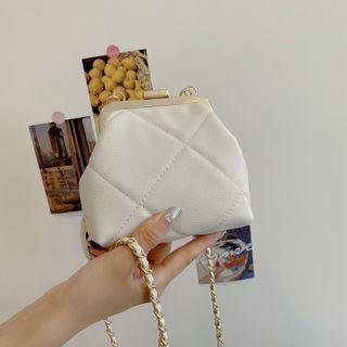 Faux Leather Mini Chain Crossbody Bag